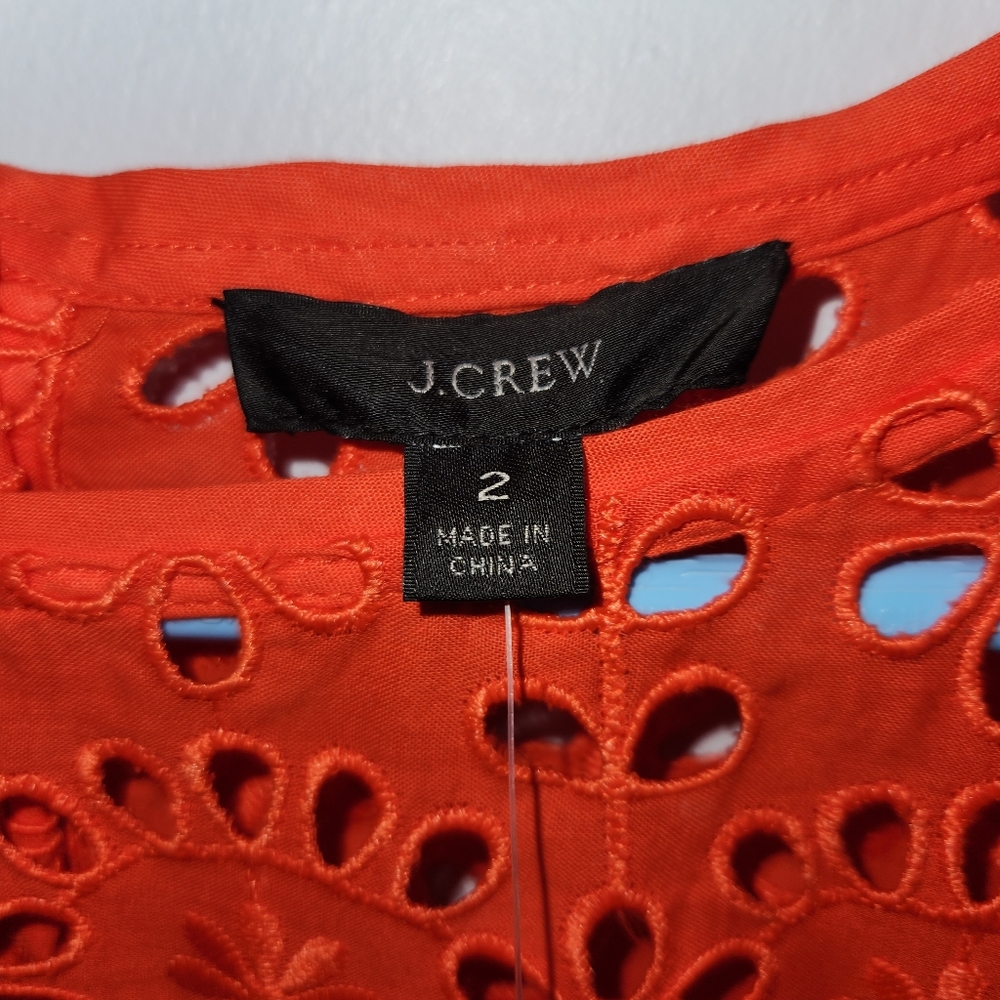 J.Crew Bell Sleeve Eyelet Cocktail Dress Sz 2 - Picture 10 of 10